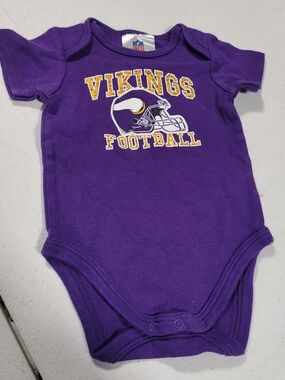 NFL Minnesota Vikings Purple Baby Bodysuit with Gold & White Logo